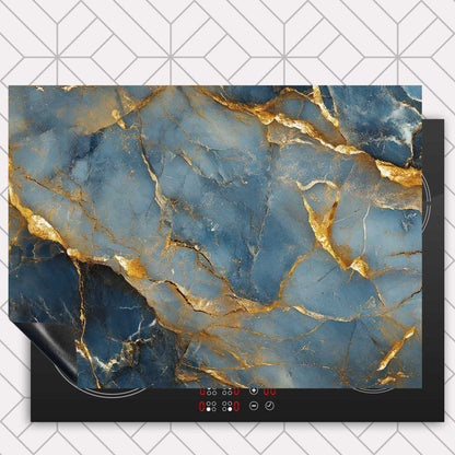 Inductie beschermer - Marmer Blauw-Goud