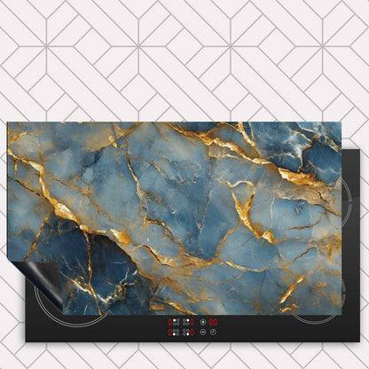 Inductie beschermer - Marmer Blauw-Goud