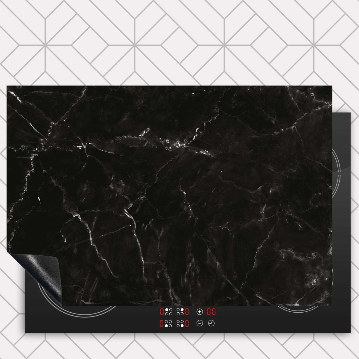 Inductie beschermer - Marmer Zwart