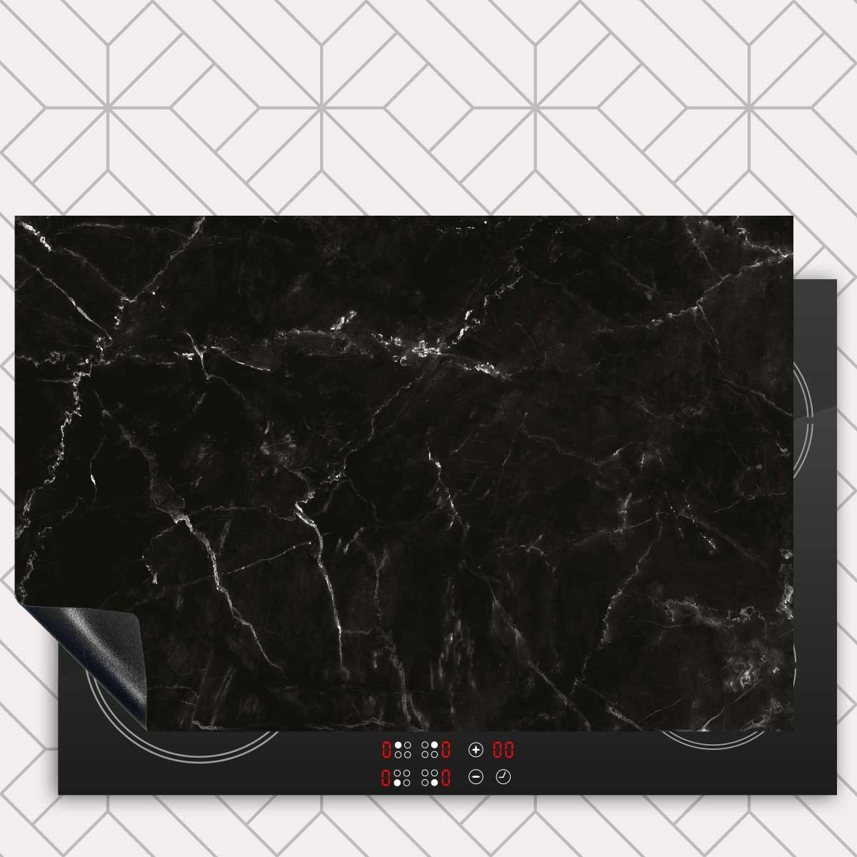 Inductie beschermer - Marmer Zwart