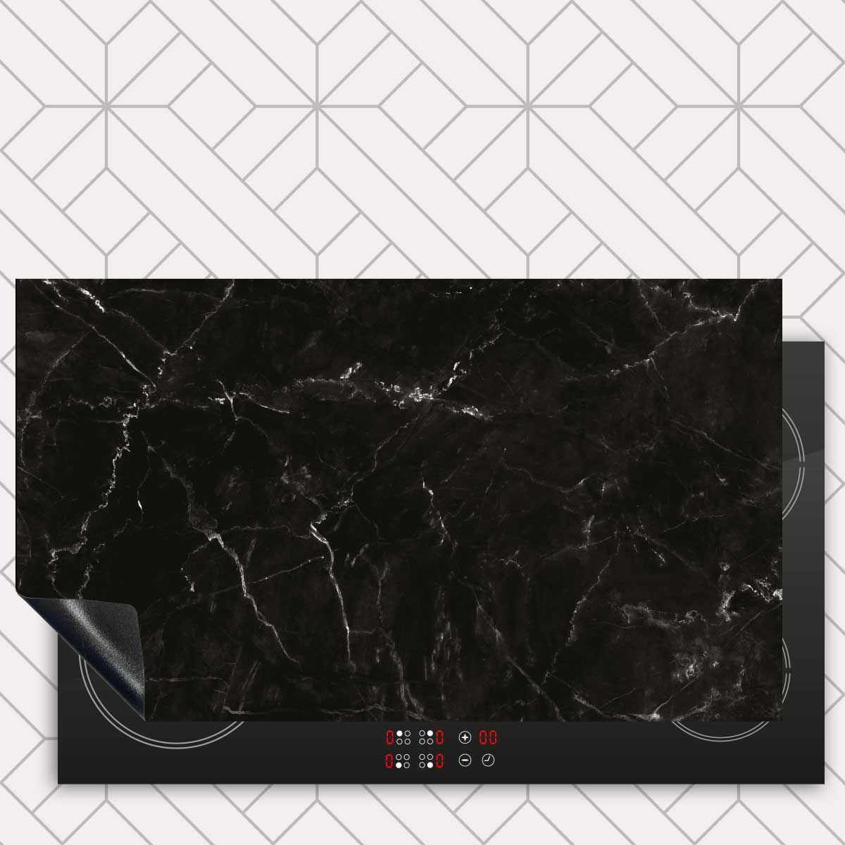 Inductie beschermer - Marmer Zwart