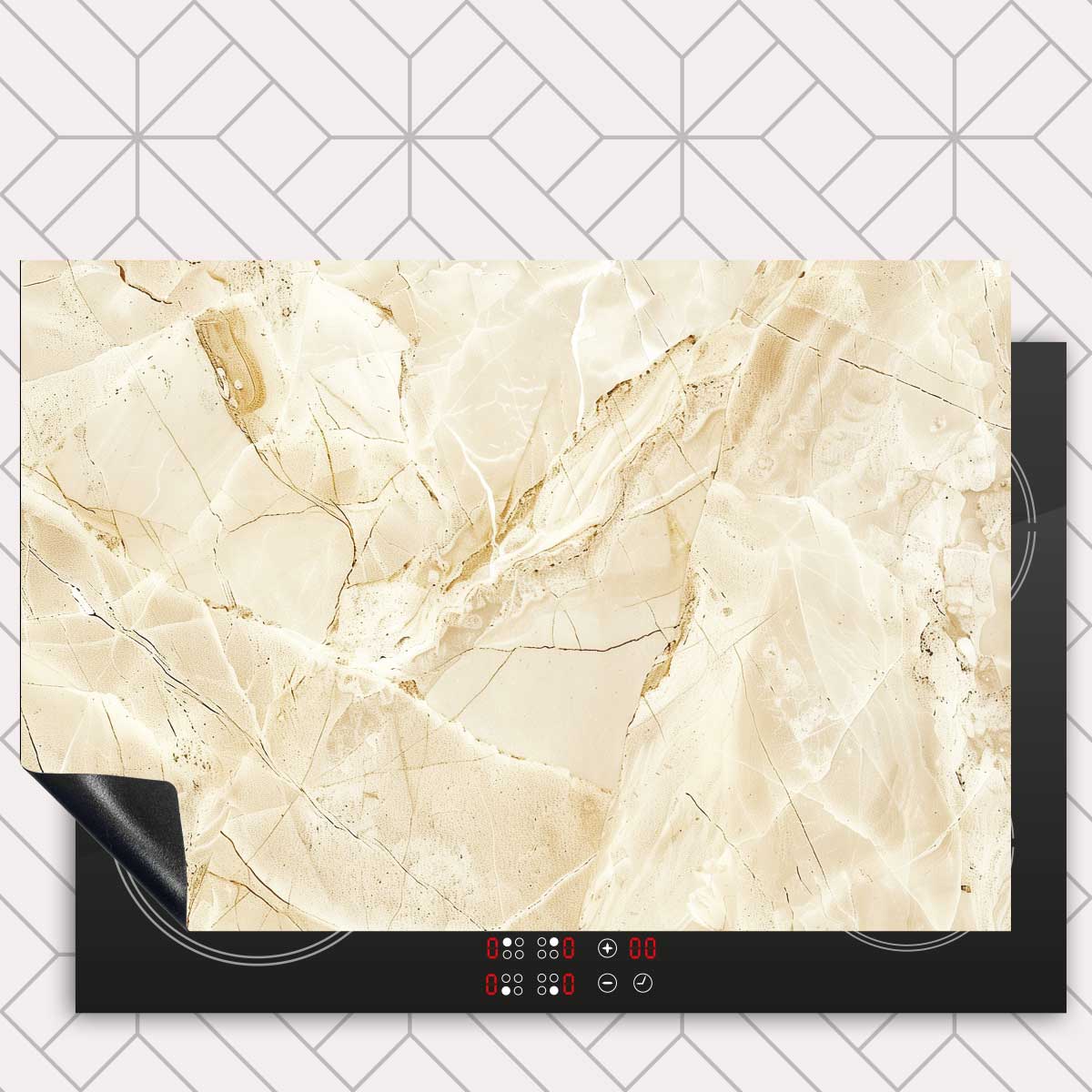Inductie beschermer - Marmer Beige