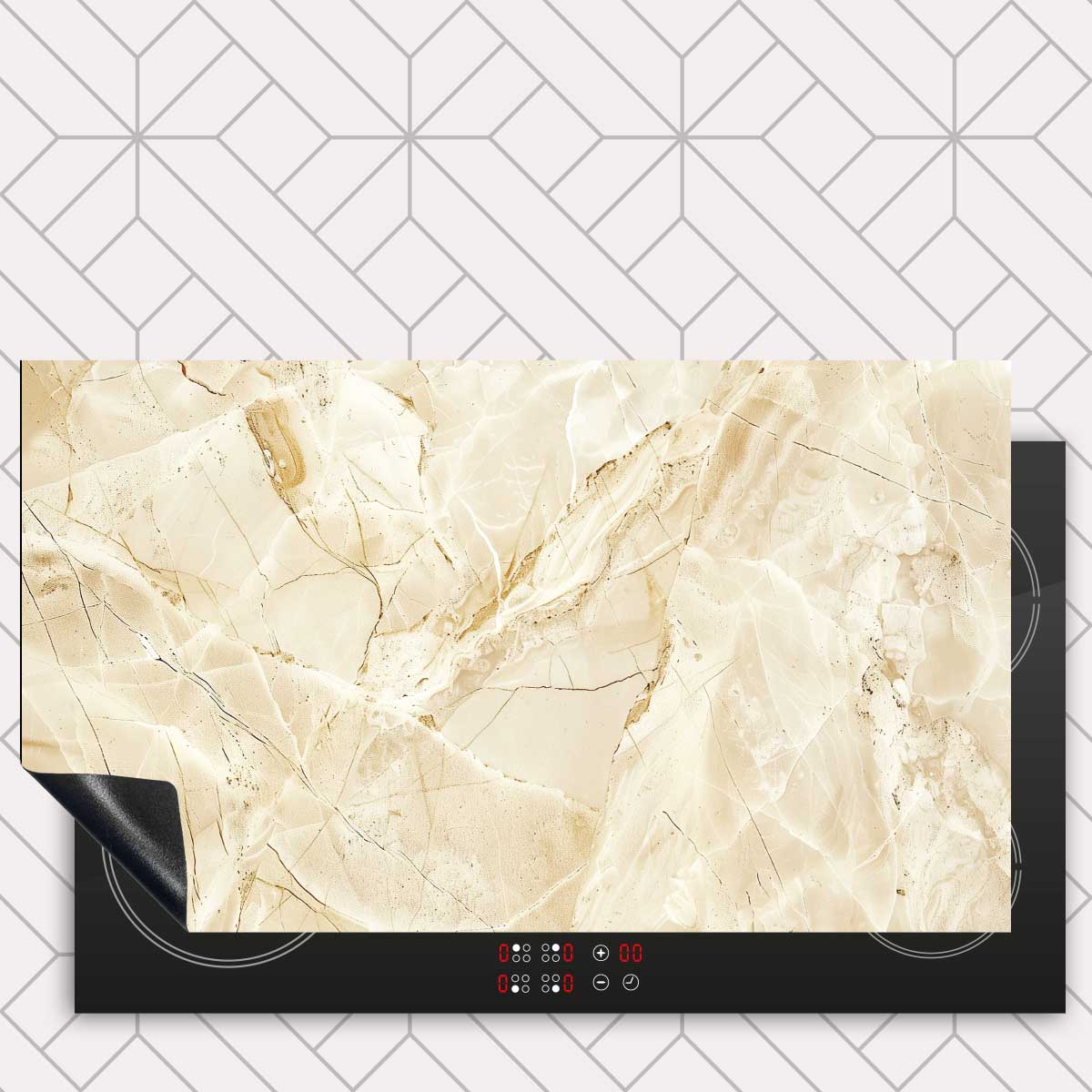 Inductie beschermer - Marmer Beige