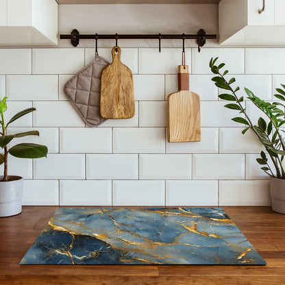 Inductie beschermer - Marmer Blauw-Goud