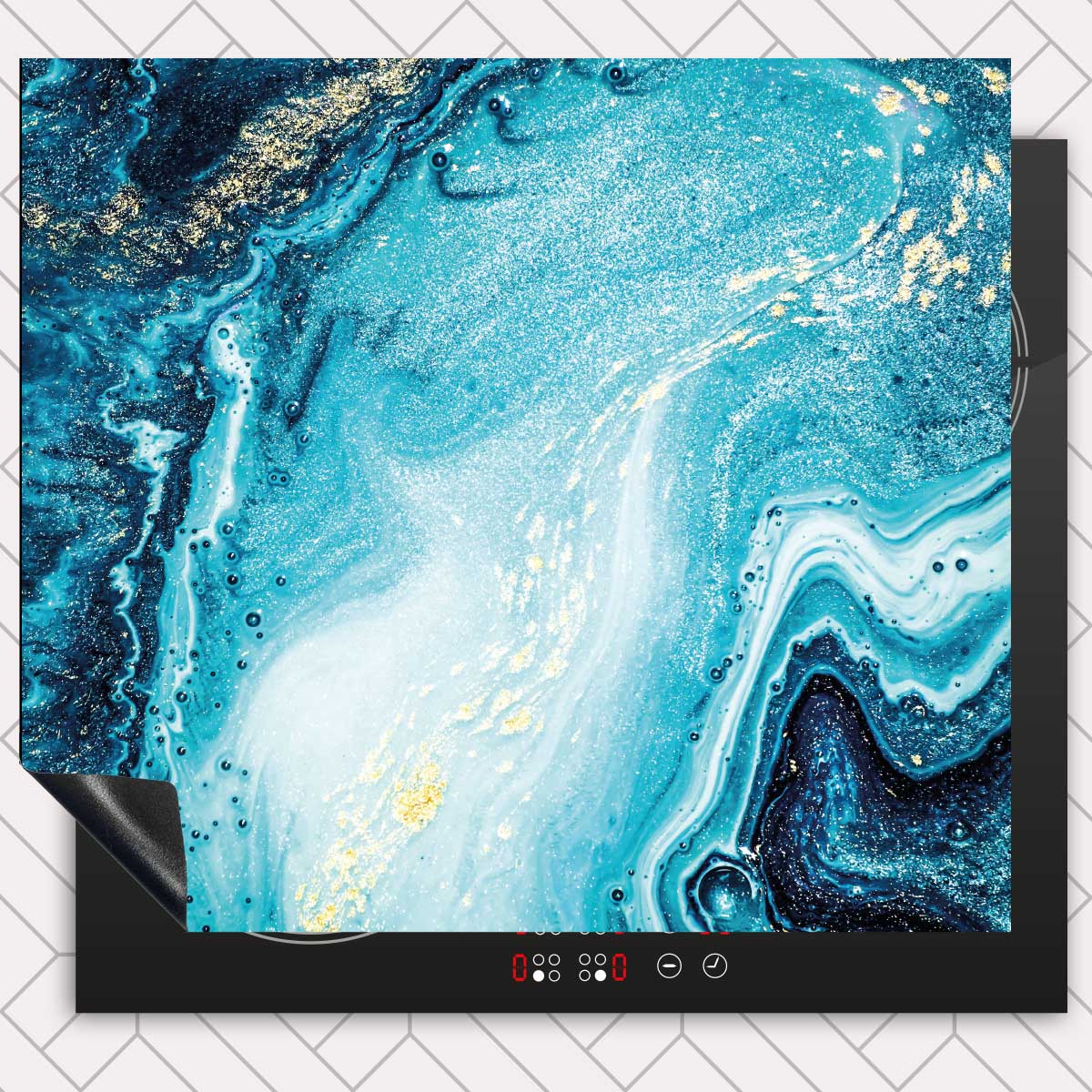 Inductie beschermer - Marmer Oceaan