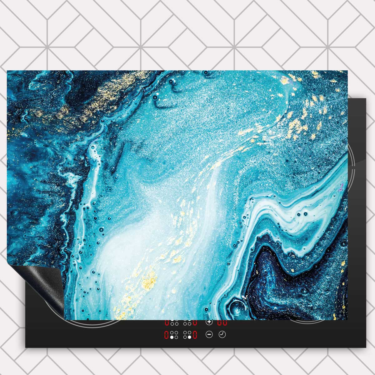 Inductie beschermer - Marmer Oceaan