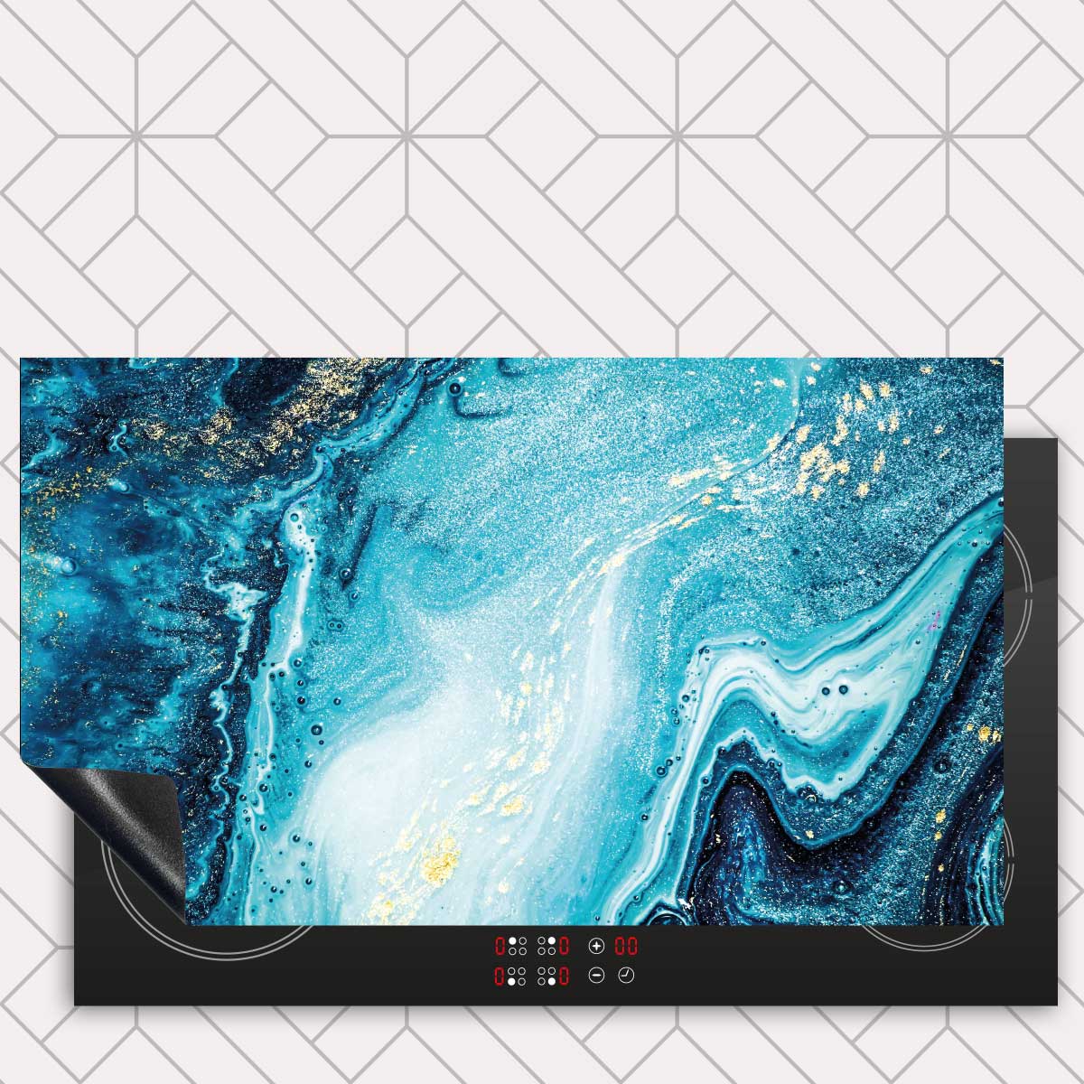 Inductie beschermer - Marmer Oceaan