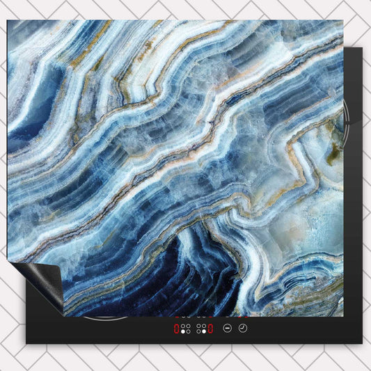 Inductie beschermer - Marmer natuurlijk blauw