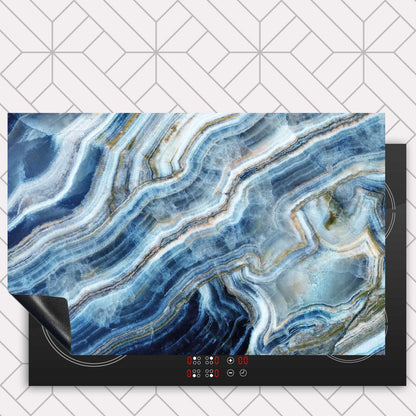 Inductie beschermer - Marmer natuurlijk blauw