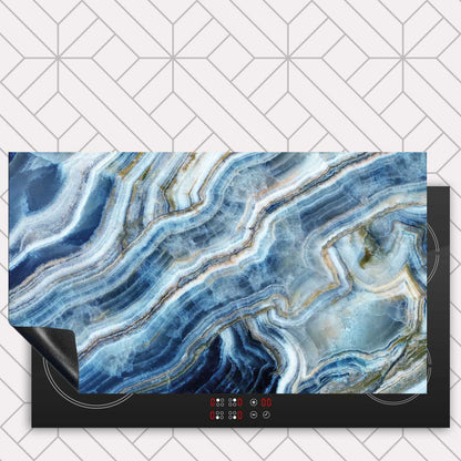 Inductie beschermer - Marmer natuurlijk blauw