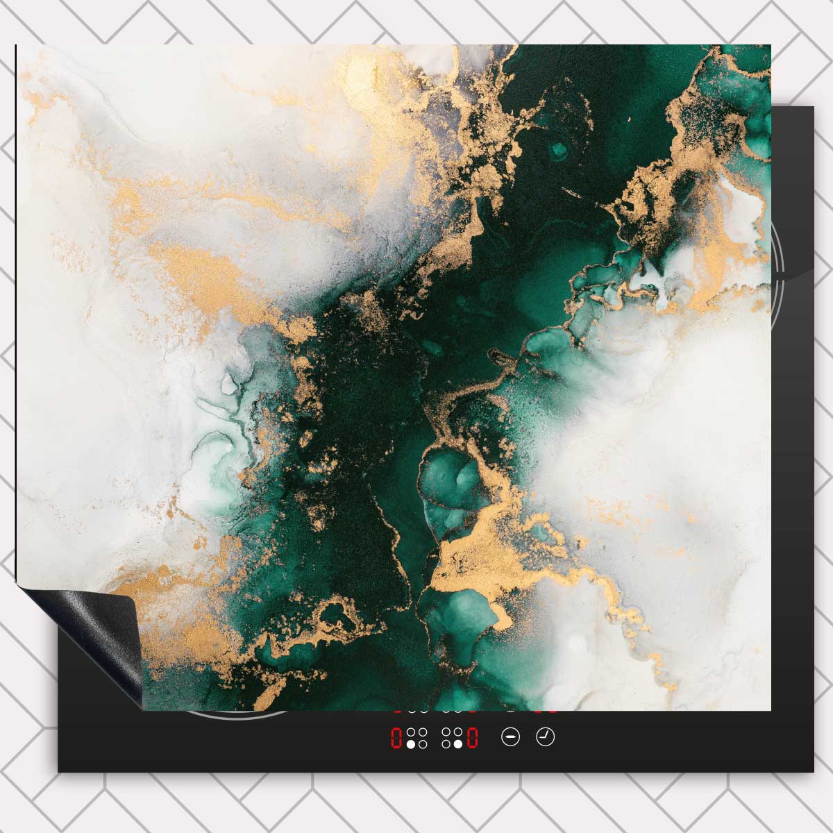 Inductie beschermer - Marmer Groen-Goud