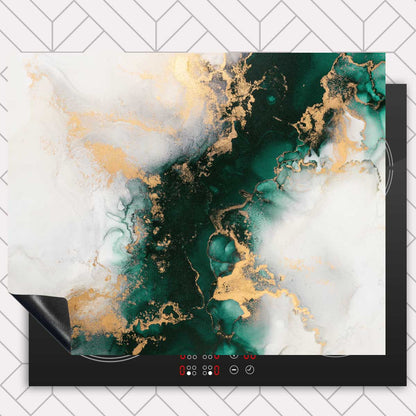 Inductie beschermer - Marmer Groen-Goud