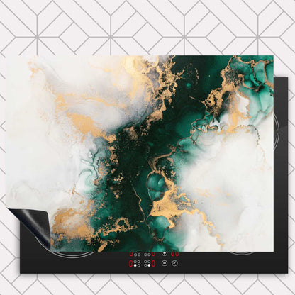 Inductie beschermer - Marmer Groen-Goud