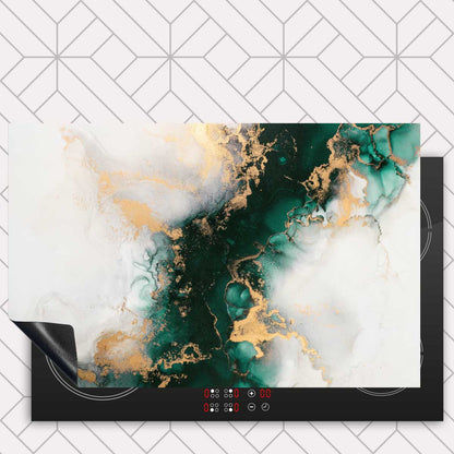 Inductie beschermer - Marmer Groen-Goud