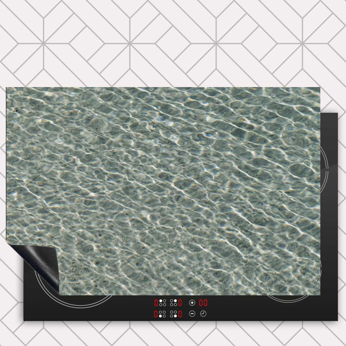 Inductie beschermer - Helderblauwe zee