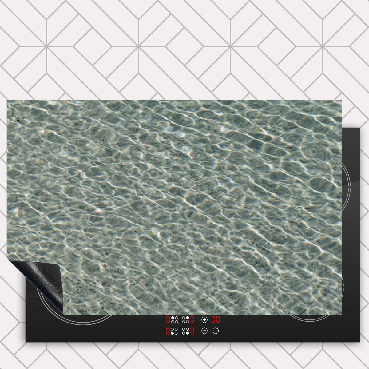 Inductie beschermer - Helderblauwe zee