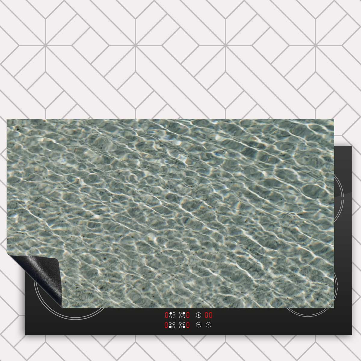 Inductie beschermer - Helderblauwe zee