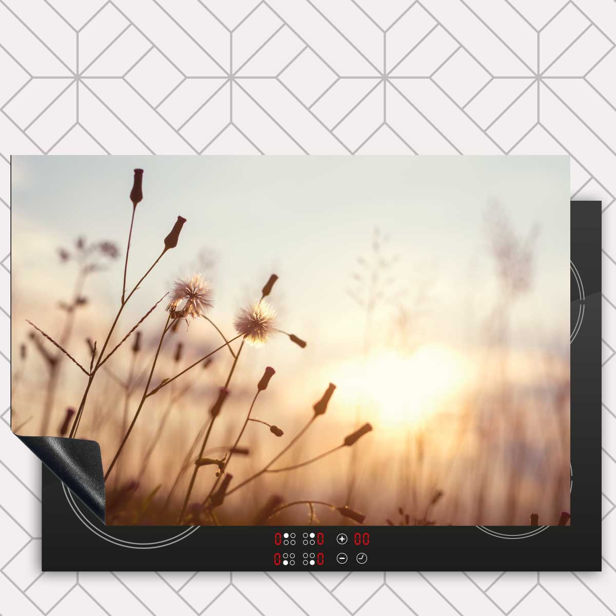 Inductie beschermer - Dandelion zonsondergang