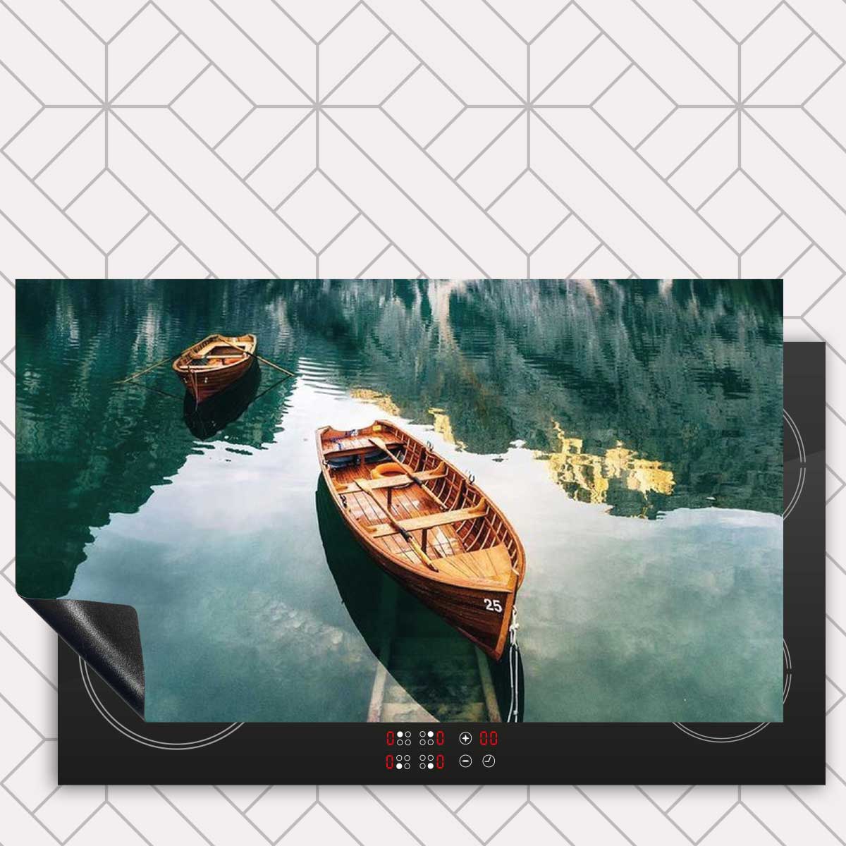 Inductie beschermer - Boten op een meer