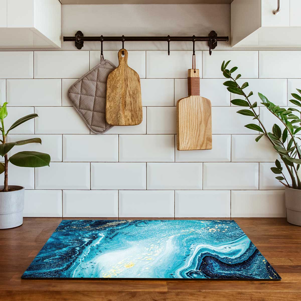 Inductie beschermer - Marmer Oceaan