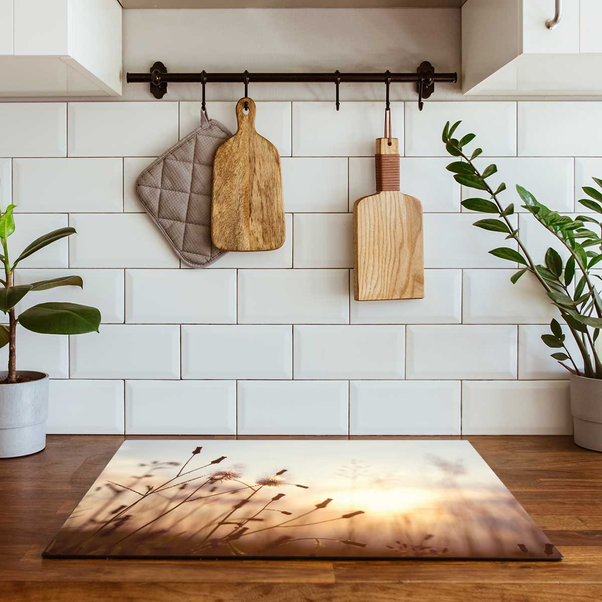 Inductie beschermer - Dandelion zonsondergang