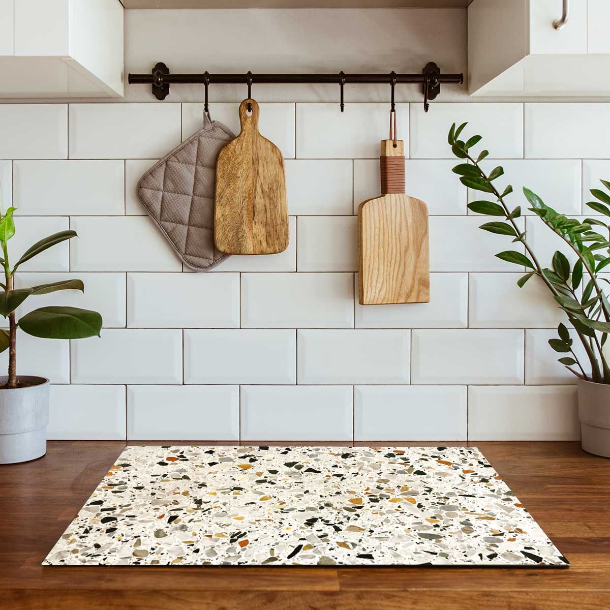 Inductie beschermer - Terrazzo Graphite Pro