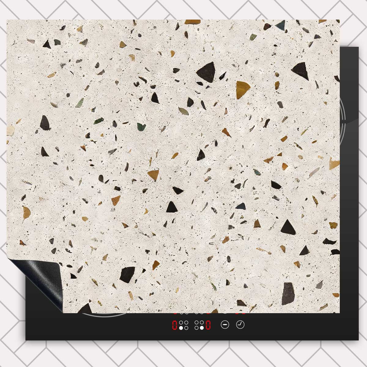 Inductie beschermer - Terrazzo Milano Beige