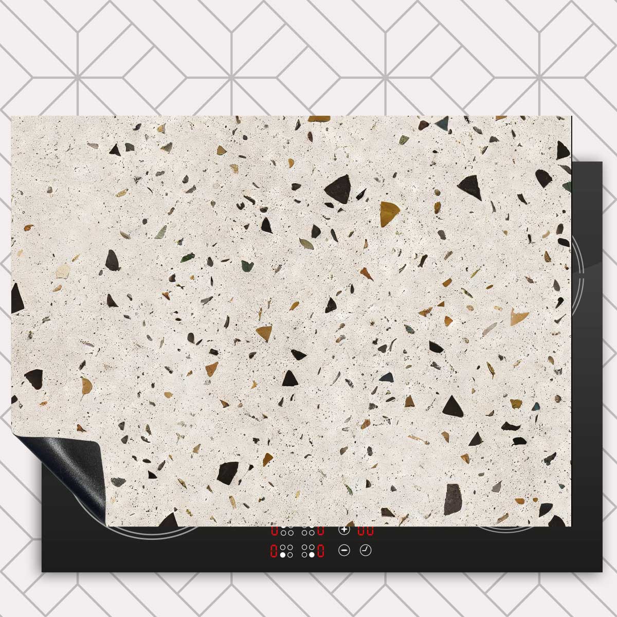 Inductie beschermer - Terrazzo Milano Beige