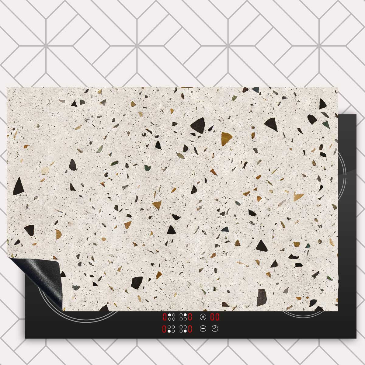 Inductie beschermer - Terrazzo Milano Beige