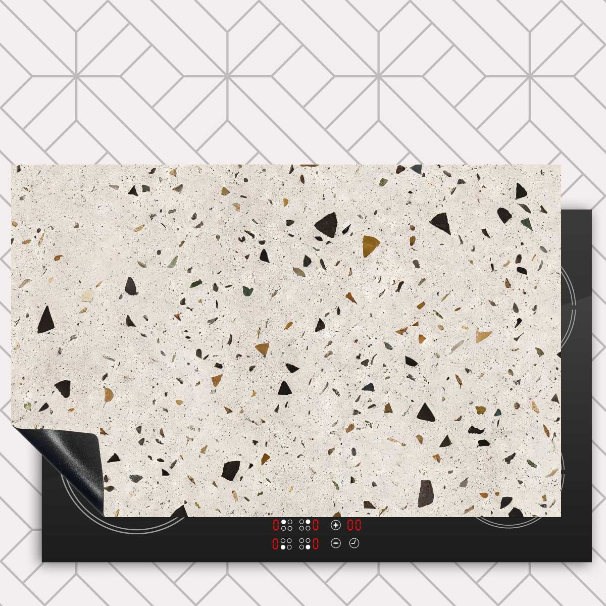Inductie beschermer - Terrazzo Milano Beige
