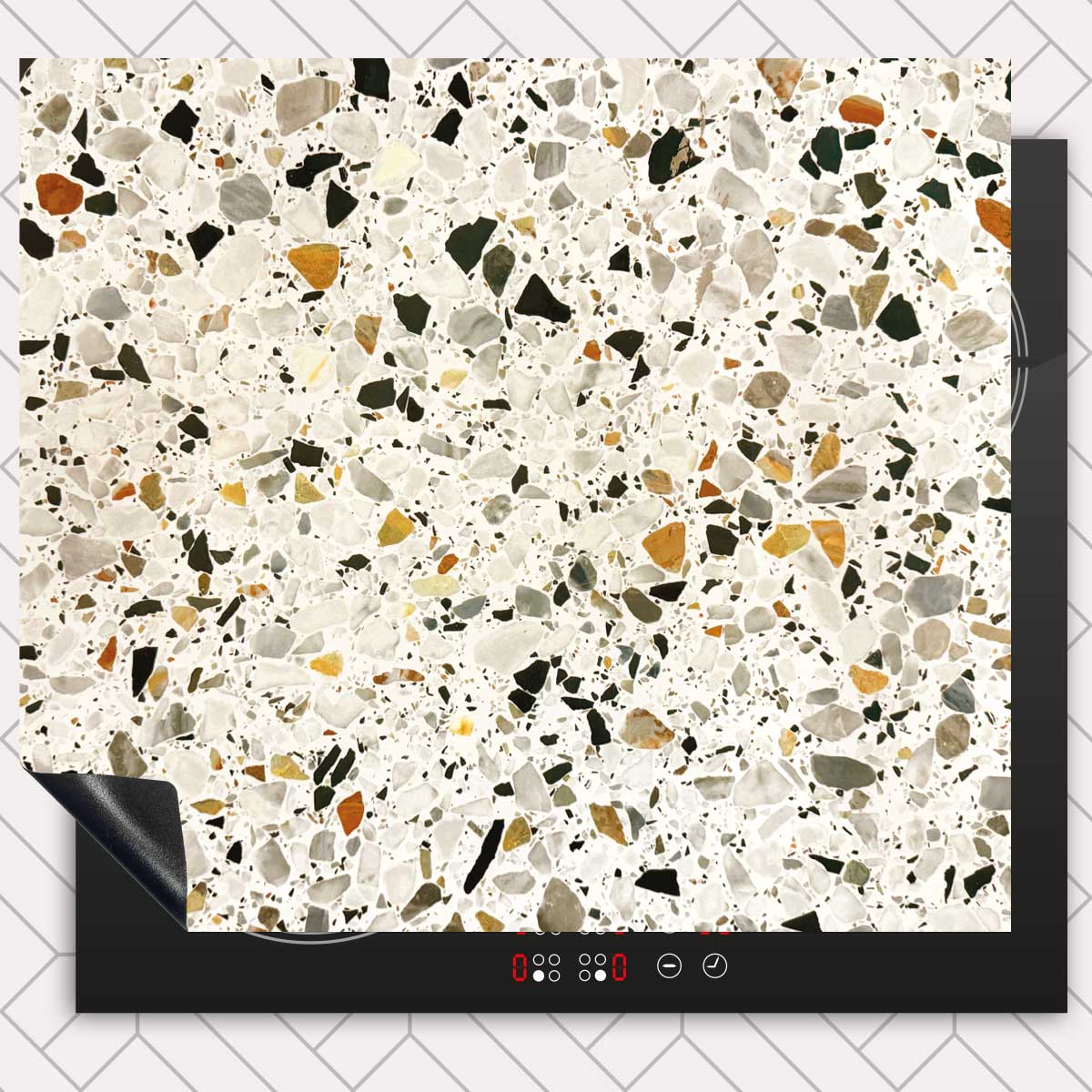 Inductie beschermer - Terrazzo Graphite Pro