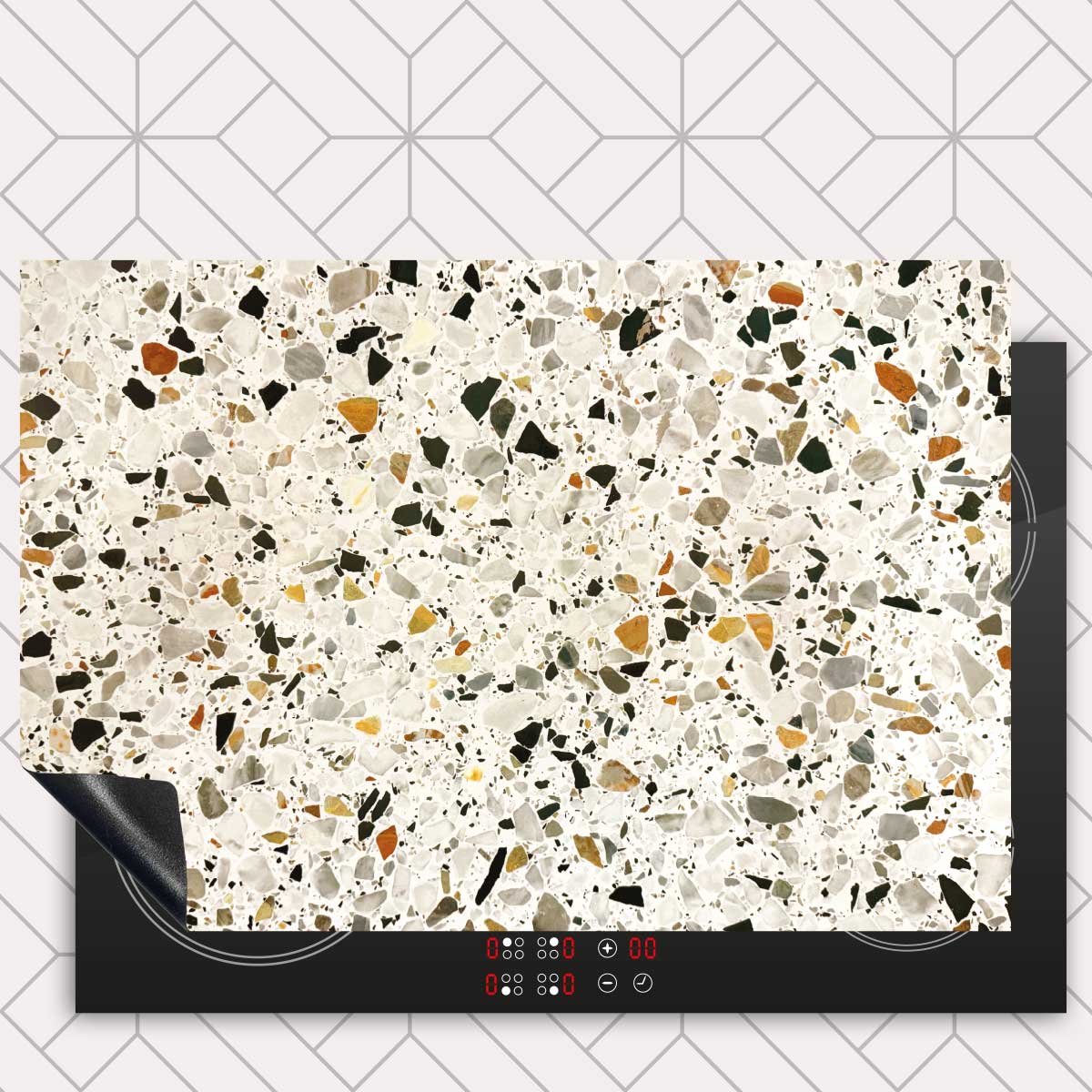 Inductie beschermer - Terrazzo Graphite Pro