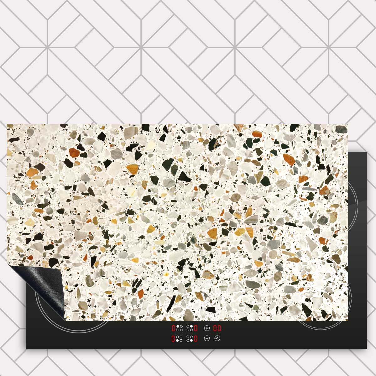 Inductie beschermer - Terrazzo Graphite Pro