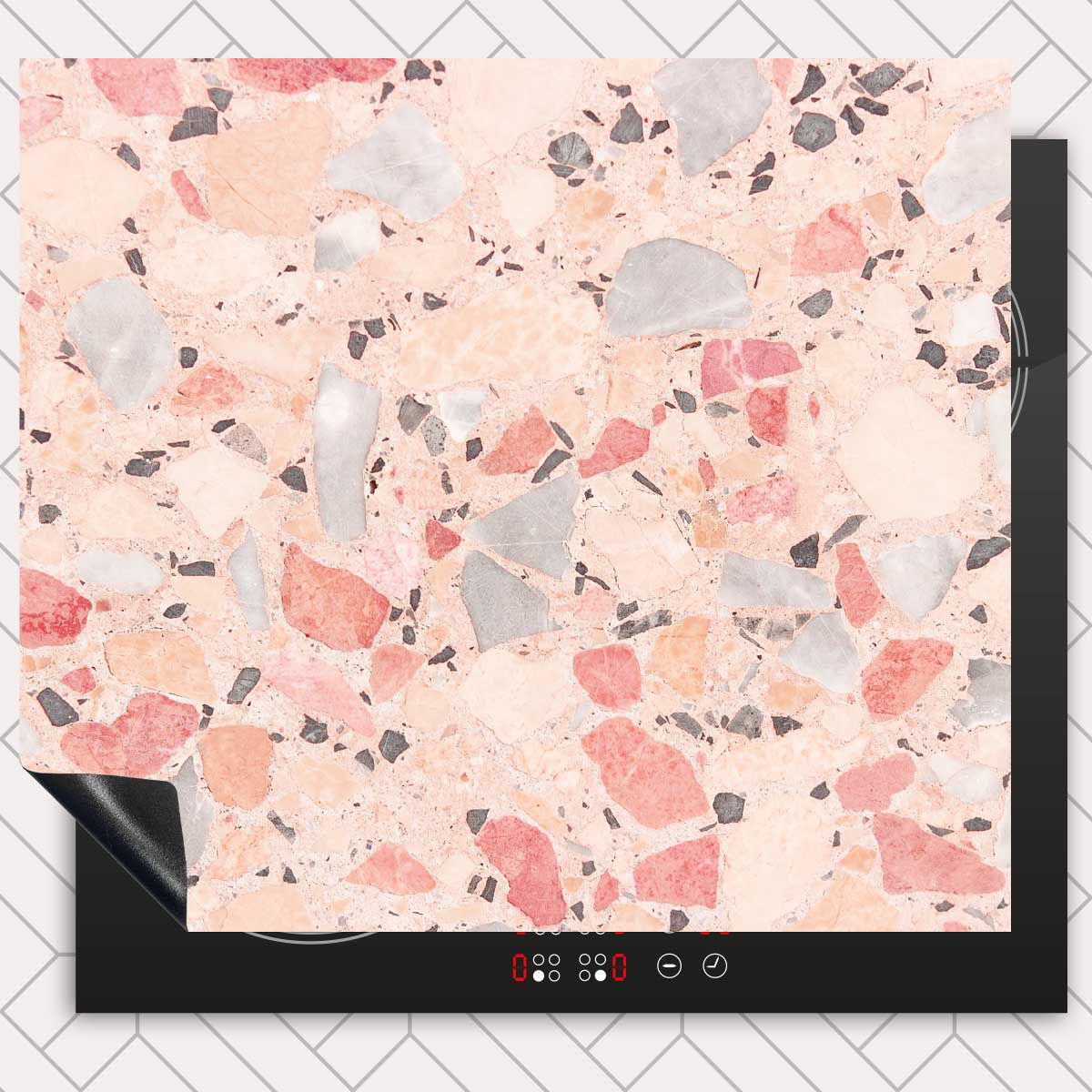 Inductie beschermer - Terrazzo Pink Deluxe