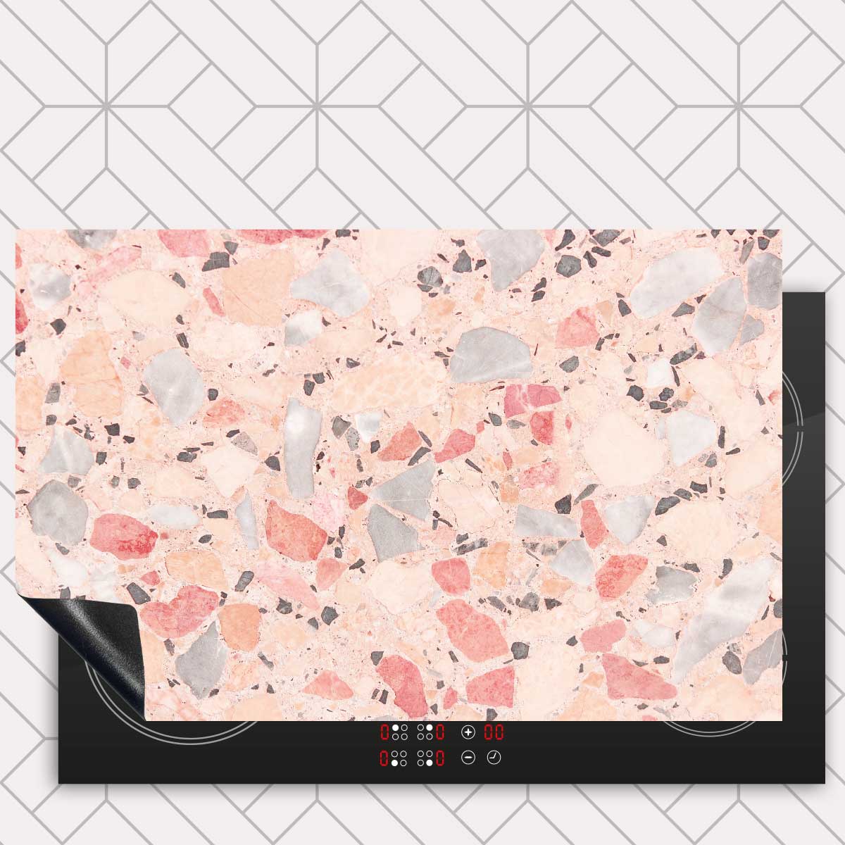 Inductie beschermer - Terrazzo Pink Deluxe