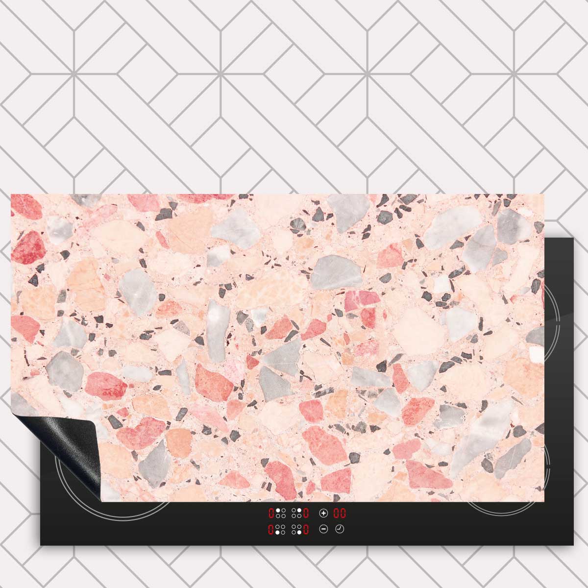 Inductie beschermer - Terrazzo Pink Deluxe