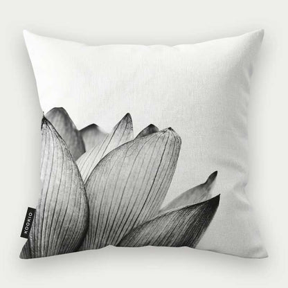Sierkussen - Lotus in zwart-wit
