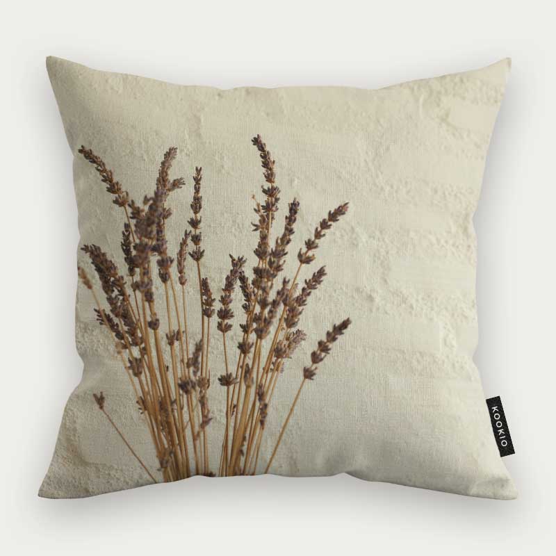 Sierkussen - Droogbloemen Rustiek Beige