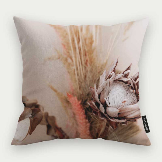 Sierkussen - Droogbloemen Zacht Beige