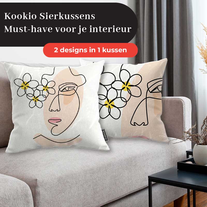 Sierkussen - Vrouw met bloemen