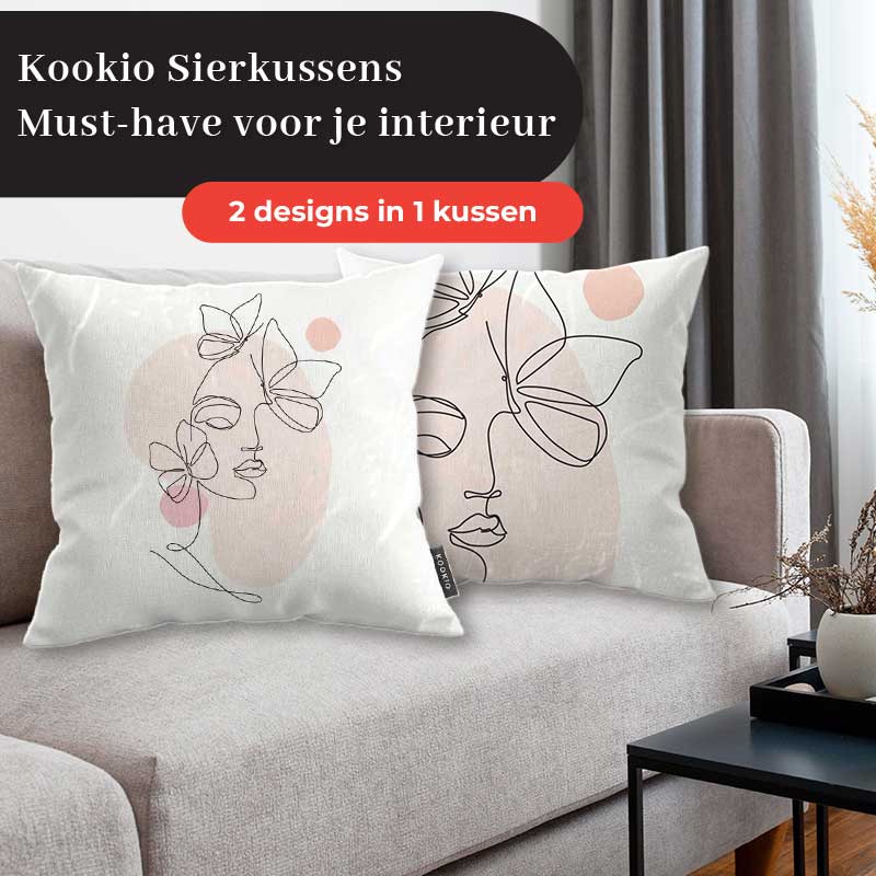 Sierkussen - Vrouw met vlinder