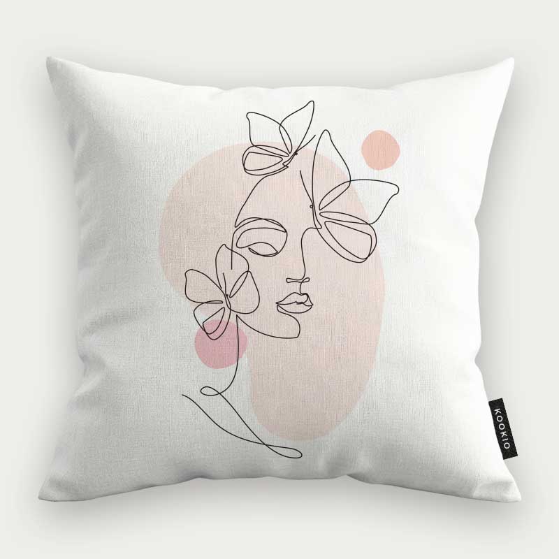 Sierkussen - Vrouw met vlinder