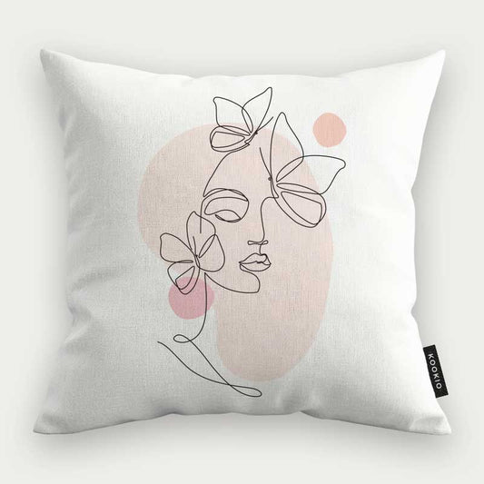 Sierkussen - Vrouw met vlinder