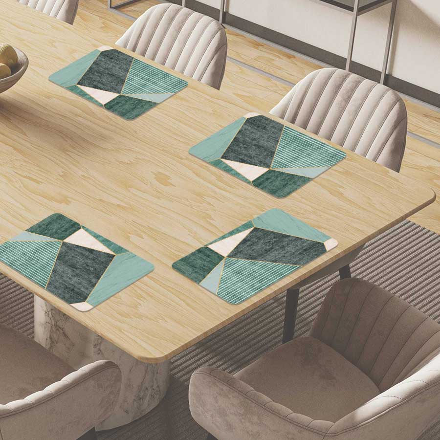 Placemat - Groene rechthoeken