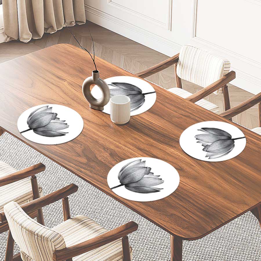 Placemat - Lotus in zwart-wit