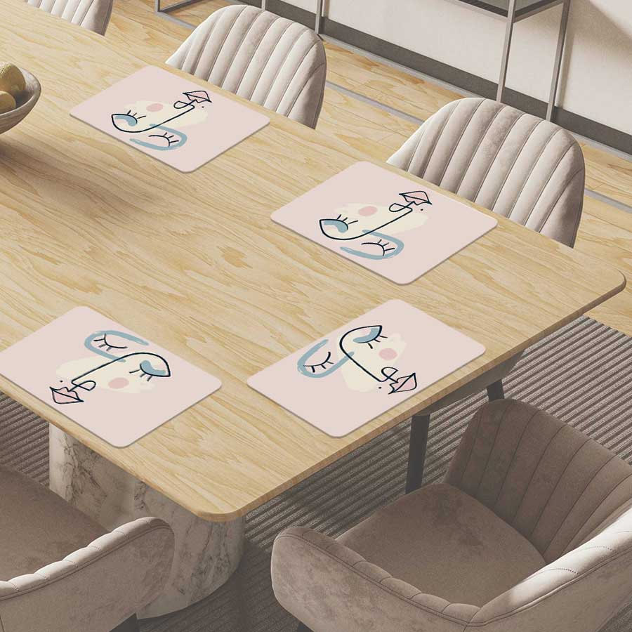 Placemat - Minimalistisch vrouwengezicht