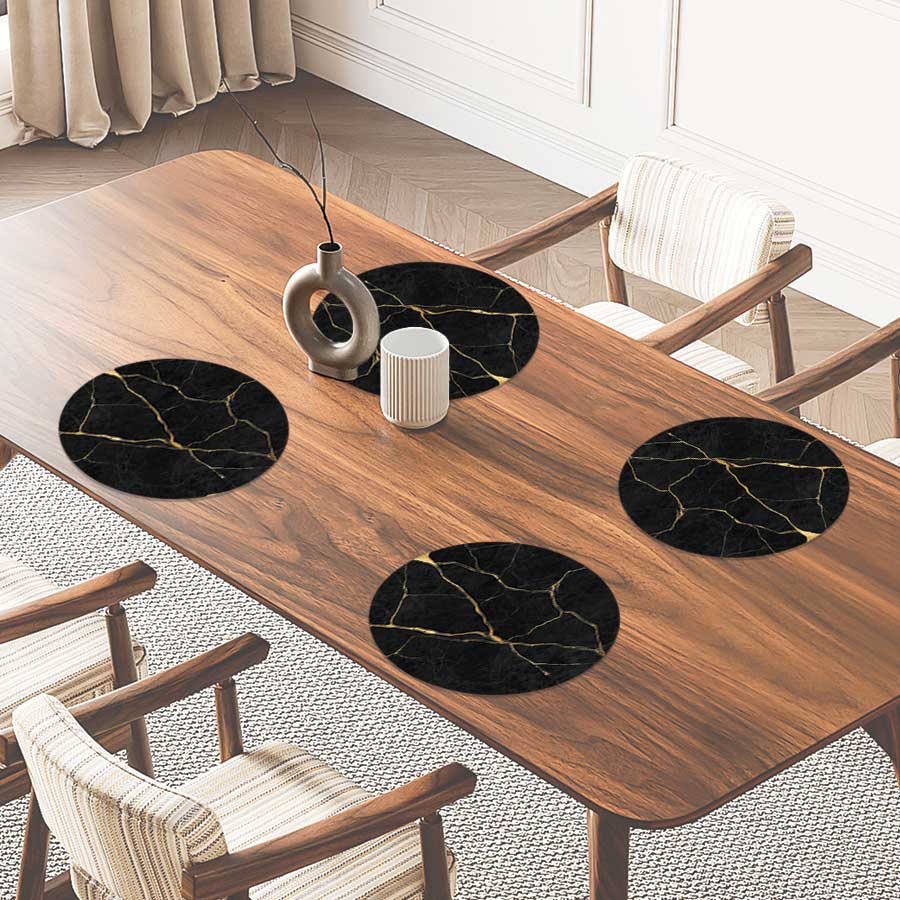 Placemat - Marmer Zwart-Goud