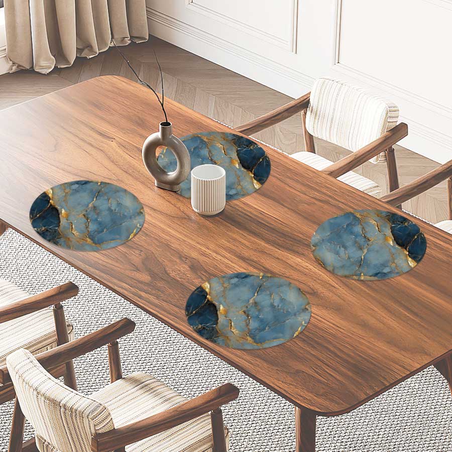 Placemat - Marmer Blauw-Goud