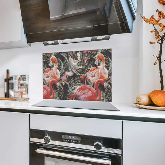 Spatscherm - Tropische flamingo’s