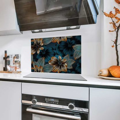 Spatscherm - Gouden bloemen